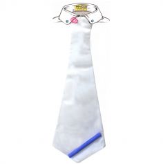 Cravate géante blanche et son marqueur bleu