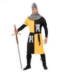déguisement de chevalier médiéval jaune pour homme | jourdefete.com