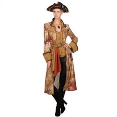 Déguisement Femme - Manteau de Pirate - Carte au Trésor - Taille au Choix | jourdefete.com