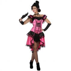 Déguisement Femme - Robe French Cancan - Rose - Taille au Choix