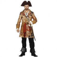 Déguisement Homme - Manteau de Pirate - Carte au Trésor - Taille au Choix