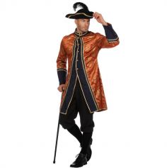 Déguisement Homme – Manteau et Pantalon de Pirate – Orange – Taille au Choix