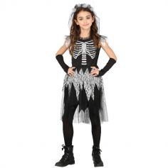Déguisement Robe Squelette pour fille - Taille au Choix