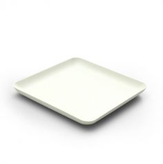 40 assiettes carrées, plates, blanches et biodégradables de 16 cm.