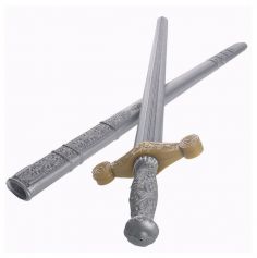 Épée médiévale grise avec fourreau en PVC - 75 cm