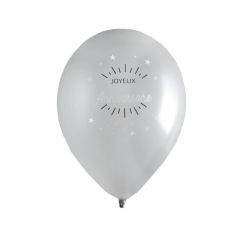 ballon joyeux anniversaire metal blanc et argent | jourdefete.com