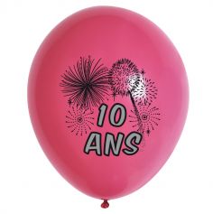 10 Ballons de Baudruche Multicolore Anniversaire 10 ans
