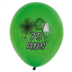 10 Ballons de Baudruche multicolore 75 ans