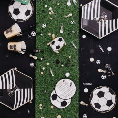 Assortiment de 100 Confettis - Football - Noir, Blanc et Or