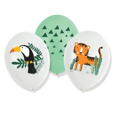 6 ballons de baudruche en latex les animaux de la jungle | jourdefete.com