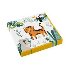 16 serviettes en papier les animaux de la jungle | jourdefete.com