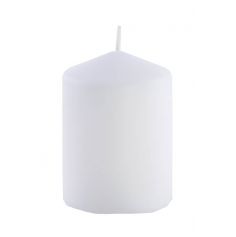 Bougie cylindrique de 10 cm couleur blanche | jourdefete.com