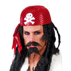 Bonnet Pirate Rouge et Noir Adulte