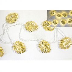 Guirlande de Feuilles avec 10 Lampes LED - 165 cm - Rose Gold ou Or
