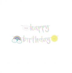Guirlande Lettres " Happy Birthday " Nuage & Arc-en-Ciel