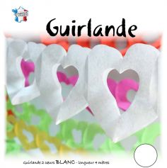 Guirlande Cœur Blanc - 4m