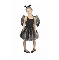 Set de déguisement sweety spider pour fille avec serre-tête, paire d'ailes, tutu de couleur noir. 