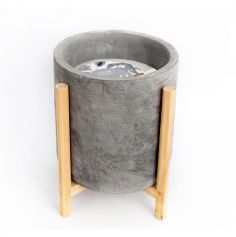 bougie-pot-gris-ciment-tropical|jourdefete.com