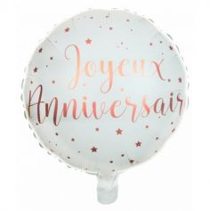 ballon en aluminium joyeux anniversaire rose gold | jourdefete.com