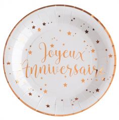 assiette-joyeux-anniversaire-rose-gold|jourdefete.com