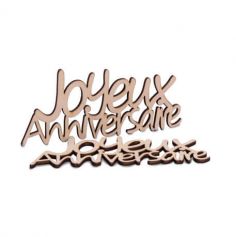 4 DECO JOYEUX ANNIVERSAIRE EN BOIS 11.5X5X0.3CM | jourdefete.com