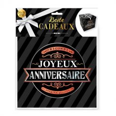 boite cadeau noire joyeux anniversaire moyen modele | jourdefete.com
