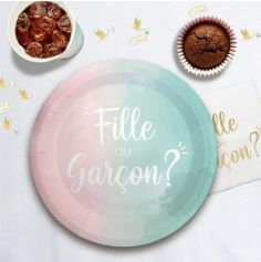 Pack de 6 assiettes - Fille ou Garçon ? - Collection Gender Reveal