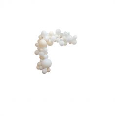 Kit Arche 72 Ballons - La Sublime Blancs Crème et Feuilles de Palme en papier ivoire