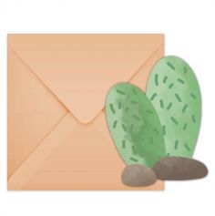 6 Enveloppes et Invitations - Lama et Cactus | jourdefete.com