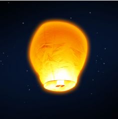 Paquet de 5 lanternes volantes "ballon" - Orange