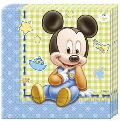 Lot de 20 Serviettes en Papier - Bébé Mickey Disney