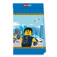 4 sacs cadeaux en papier fsc lego city | jourdefete.com