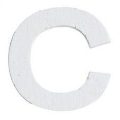 Lettre C en Bois Blanc - 5 cm