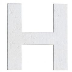 Lettre H en Bois Blanc - 5 cm 