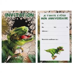 Lot de 6 cartons d'invitation - Dinosaure