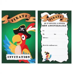 Lot de 6 cartons d'invitation - Pirate