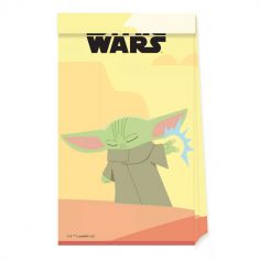 4 sacs cadeaux en papier Star Wars Mandalorian™ | jourdefete.com