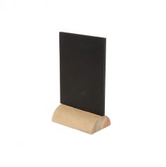 marque place en ardoise sur socle en bois deux modeles au choix cœur ou rectangle | jourdefete.com