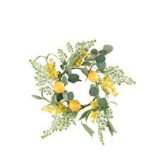 couronne de citrons et de mimosa 40 cm
