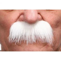 Moustache "Brosse" - Blanc