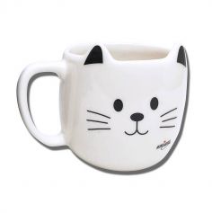 mug en forme de chat blanc ou noir | jourdefete.com