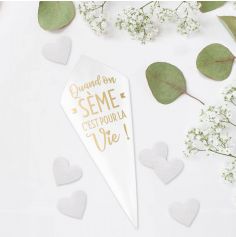 10 Cornets à confettis de mariage - Vive les mariés