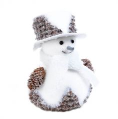 bonhomme de neige avec chapeau polaire de 18 cm | jourdefete.com