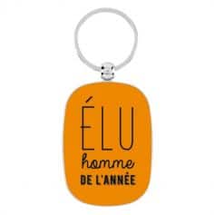 Porte-Clé Orange "Élu Homme de l'Année" - Derrière La Porte