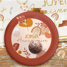 Pack de 12 pics de décoration - Joyeux Anniversaire - Collection Terracotta
