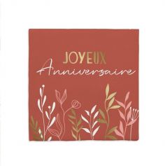 Pack de 10 serviettes - Joyeux Anniversaire - Collection Terracotta | jourdefete.com