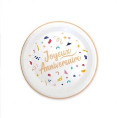 Pack de 6 assiettes - Joyeux Anniversaire - Collection Confettis | jourdefete.com