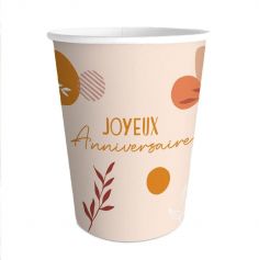 Pack de 6 gobelets - Joyeux Anniversaire - Collection Terracotta | jourdefete.com