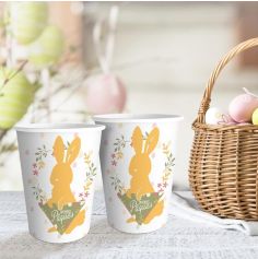 Pack de 6 gobelets - Joyeuses Pâques avec lapin
