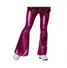 Pantalon pattes d'eph' disco fuchsia brillant - Taille au choix